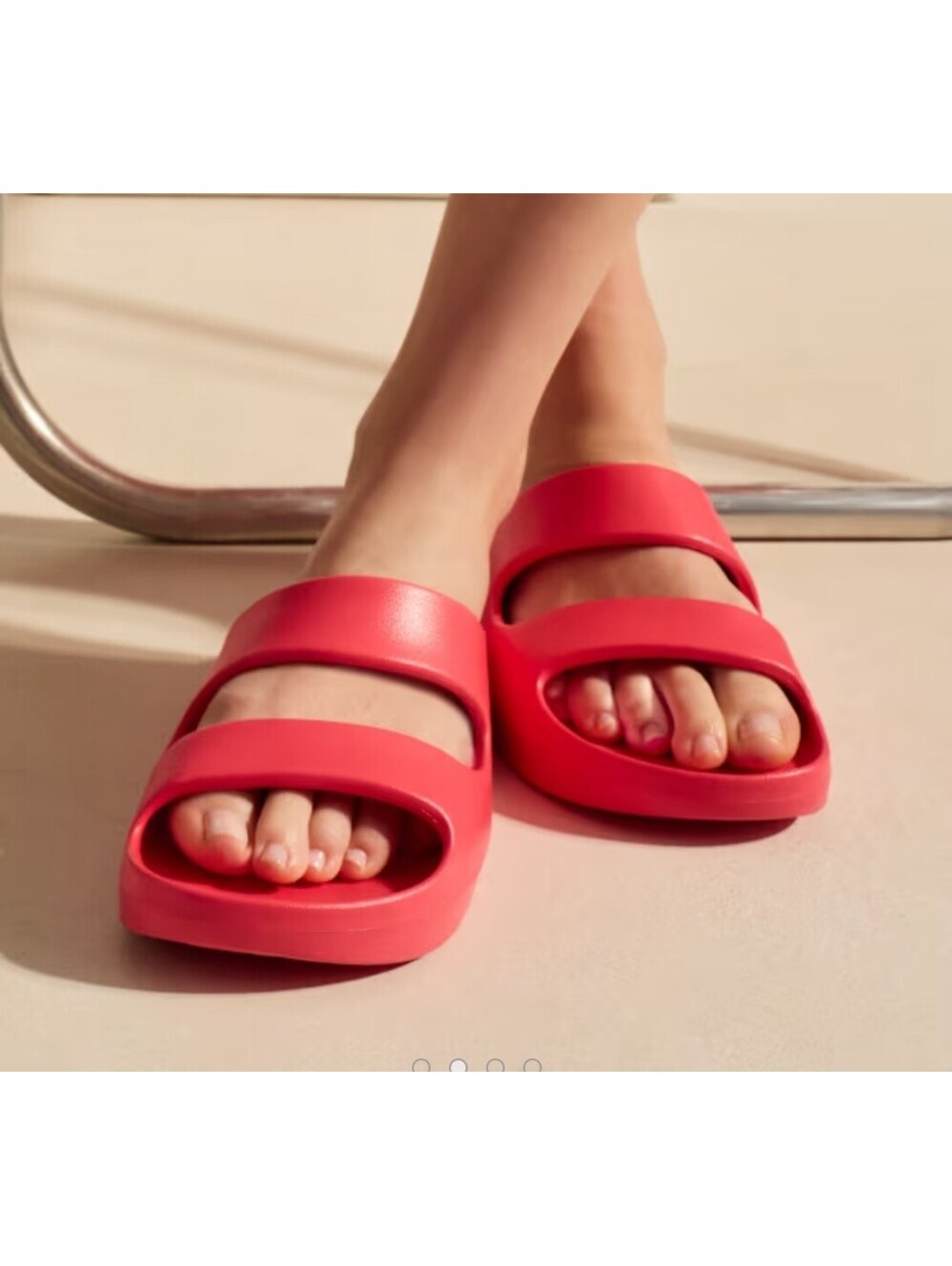 Size 5 - Bombas Women's Red Slide Sandals - Picture 9 of 9